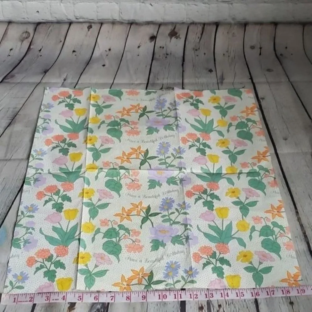 Vintage Springtime Floral Gift Wrap American Greetings